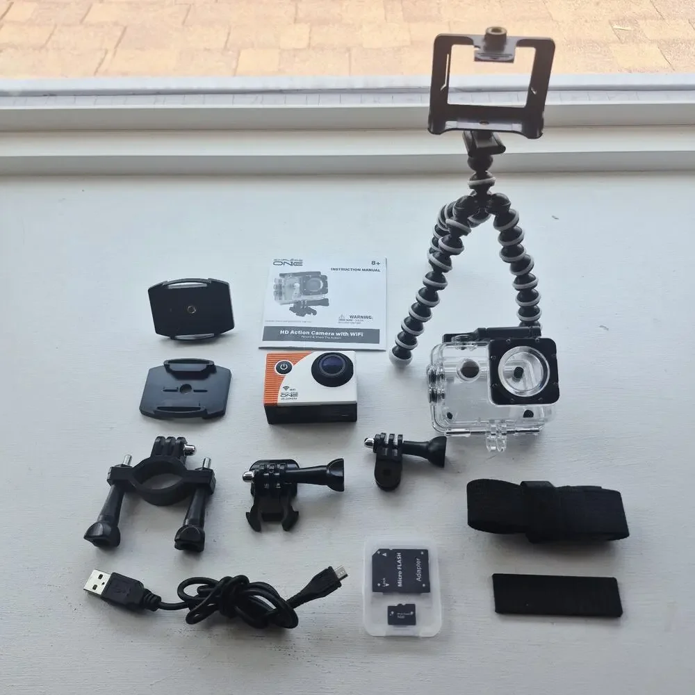 Explore One 4K Action Camera with WiFi Bundle With Many Accessories